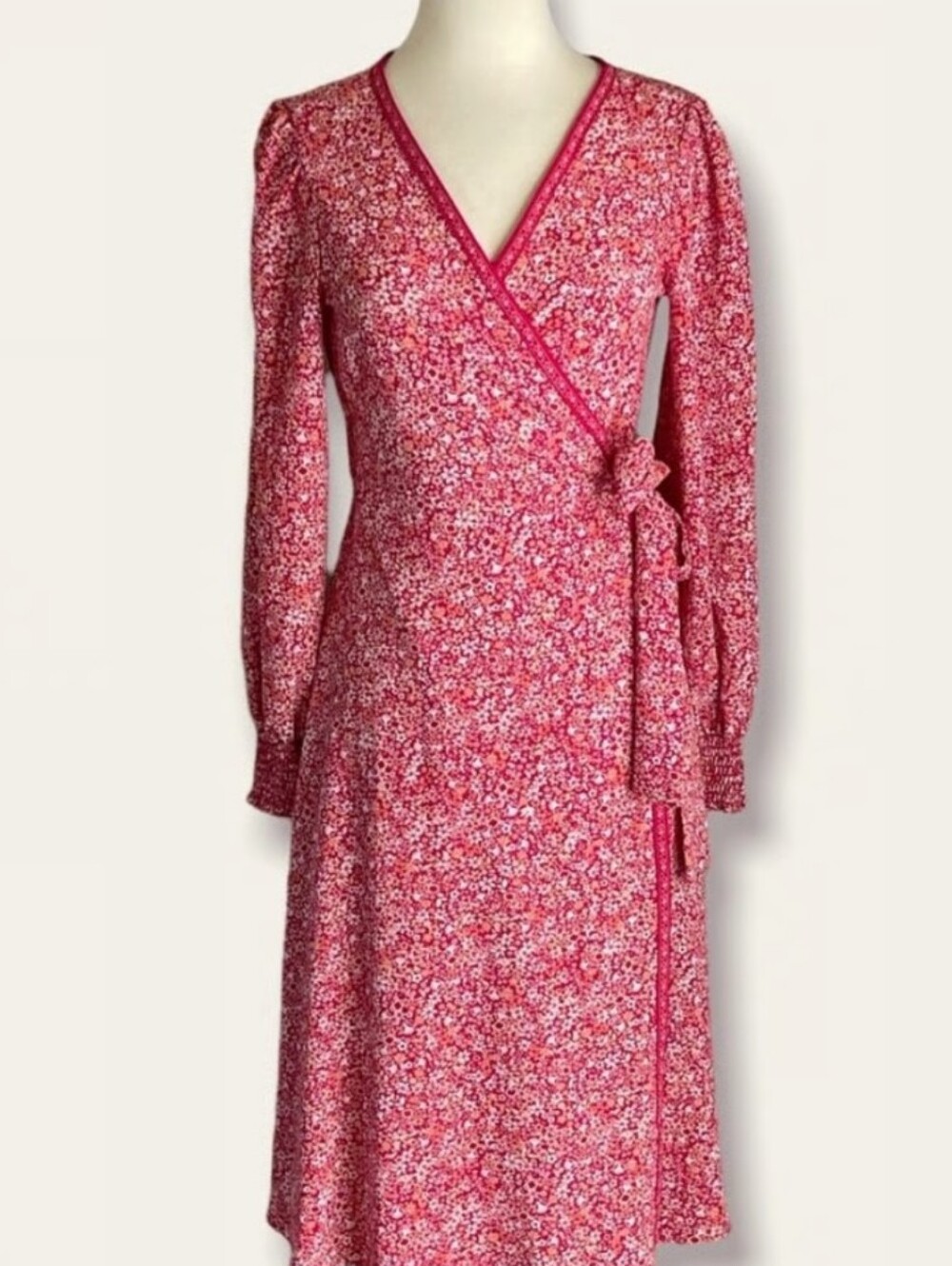 Max Studio  Floral Wrap Dress- Wirh Ribbon Detail -Medium